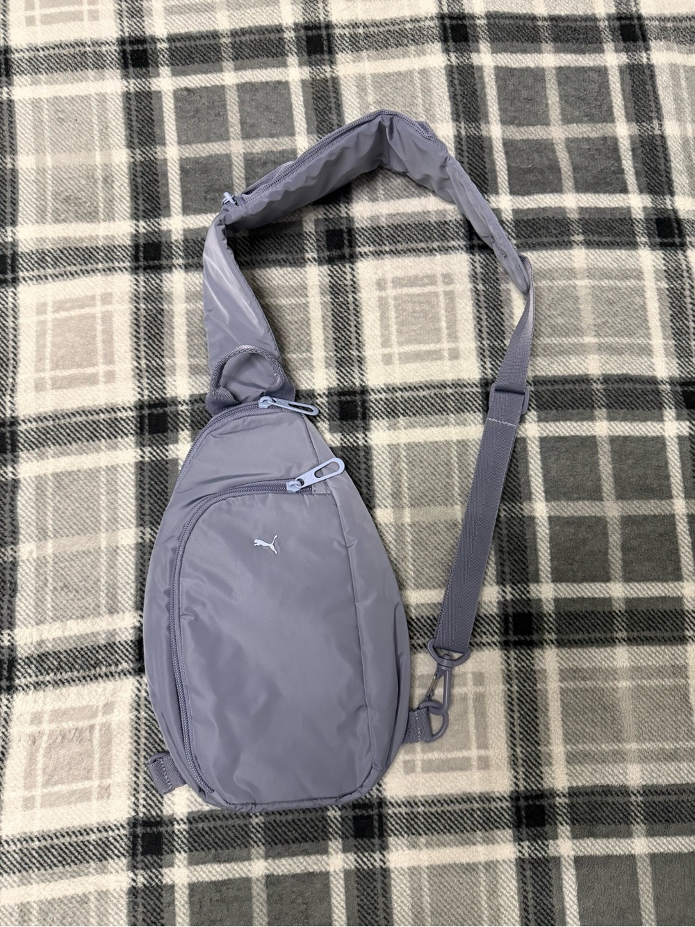 Puma Sling Bag Crossbody Backpack Gray Adjustable Strap Chest Bag Unisex